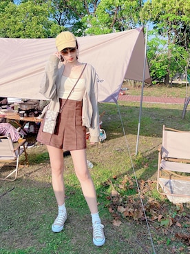 「merry jenny（メリージェニー）のアイテム（ブルゾン）」を使った、▪️𝑲𝒂𝒈𝒆𝒌𝒐▪️さん（レディース・168cm）の春コーディネート