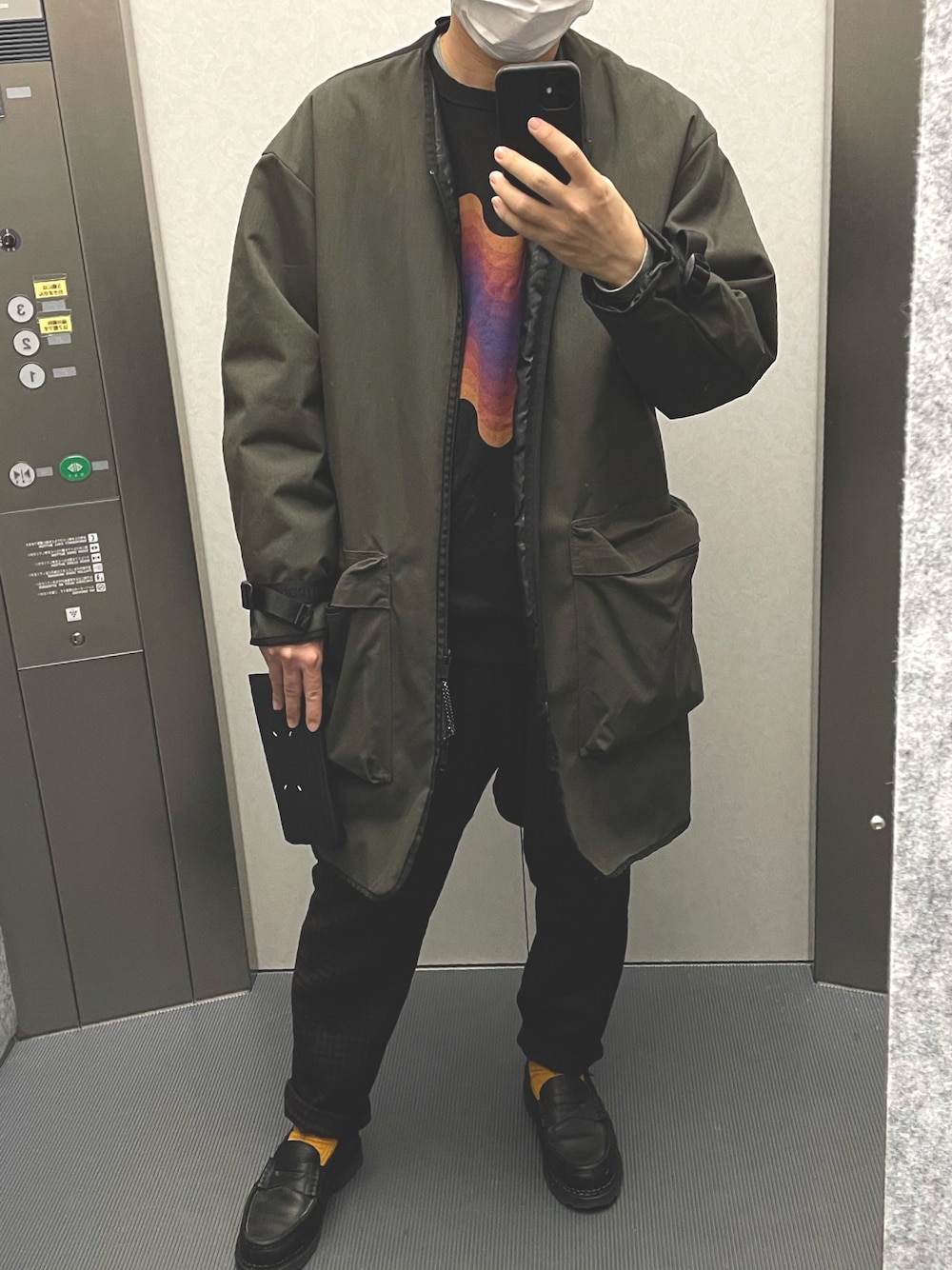 美品 N.HOOLYWOOD 38 (re) ノーカラーオーバーシャツコート 黒 公式