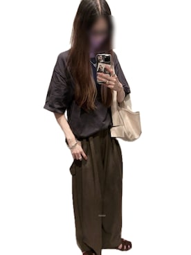 「BEAUTY&YOUTH UNITED ARROWS（ビューティーアンドユースユナイテッドアローズ）のロールアップ ドルマン クルーネック Tシャツ（Tシャツ/カットソー）」を使った、mik_.さん（レディース・162cm・30代）の夏コーディネート