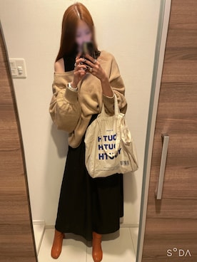 「LOWRYS FARM（ローリーズファーム）のストレッチヒールブーツ　851418（ブーツ）」を使った、mik_.さん（レディース・162cm）の秋コーディネート