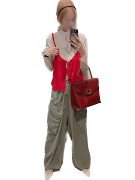 「VINTAGE（ヴィンテージ）のアイテム（ハンドバッグ）」を使った、mik_.さん（レディース・162cm）の秋コーディネート