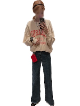 YANUK ワイドフレア カットオフアメリカンブルーを使った人気