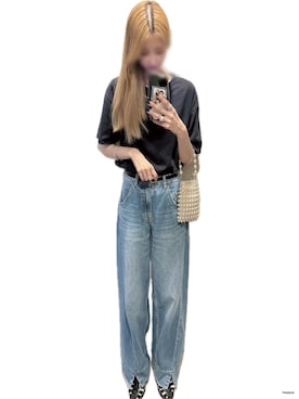 「VINTAGE（ヴィンテージ）のアイテム（ショルダーバッグ）」を使った、mik_.さん（レディース・162cm）の夏コーディネート