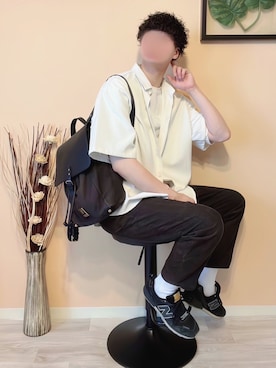 「アイテム（ブルゾン、ブラウン系）」を使った、yukさん（メンズ・177cm）の夏コーディネート