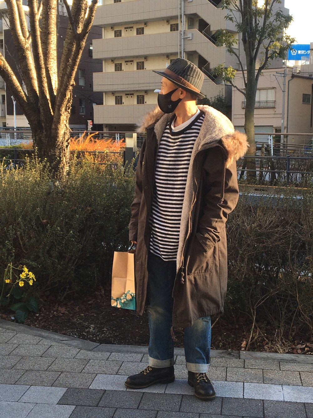 so.mari フェイクファードルマンモッズロングコート カーキ somari