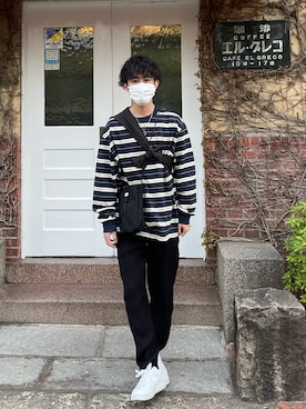 「Yohji Yamamoto（ヨウジヤマモト）のアイテム（バッグ）」を使った、kaito kageyamaさん（メンズ・176cm）の春コーディネート