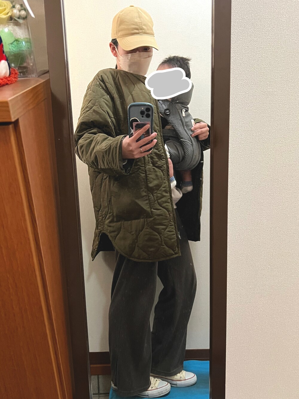 「LEPSIMのカットリブストレートワイドパンツ　808836（その他パンツ、グレー系）」を使った、っちさん（レディース・158cm）の冬コーディネートの1枚目の写真