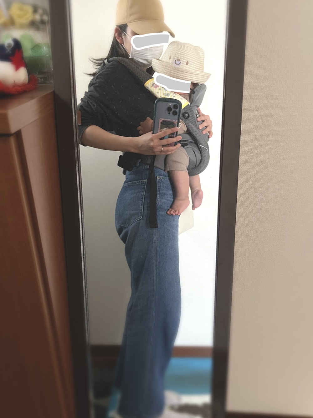 「LEPSIMのBANANAワイドパンツ　804010（デニムパンツ、ブルー系）」を使った、っちさん（レディース・158cm）の夏コーディネートの1枚目の写真