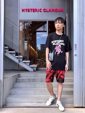 「HYSTERIC GLAMOUR（ヒステリックグラマー）のアイテム（PC・スマホグッズ/家電）」を使った、RYUさん（メンズ・172cm）の夏コーディネート