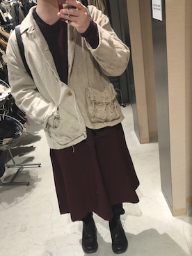「STOF（ストフ）のアイテム（ワンピース/ドレス）」を使った、だぁ!だぁ!だぁ!さん（メンズ・170cm）の秋コーディネート