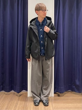 「THE SHOP TK （ザ ショップ ティーケー ）の【大人にも取り入れやすい】デニムジャケット セットアップ可/洗濯機OK（ブルゾン、ブルー系）」を使った、つーじーさん（メンズ・168cm）の春コーディネート