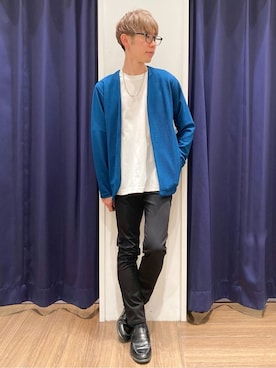 「THE SHOP TK （ザ ショップ ティーケー ）の累計売上40万本突破！！プレミアムスキニーパンツ　【Sサイズ～/6色展開/360°ストレッチ/洗濯機OK】（その他パンツ、ブラック系）」を使った、つーじーさん（メンズ・168cm）の春コーディネート