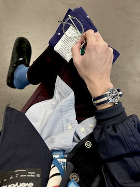 「アイテム（ジャージ）」を使った、N.jun-tさん（メンズ・175cm）の冬コーディネート