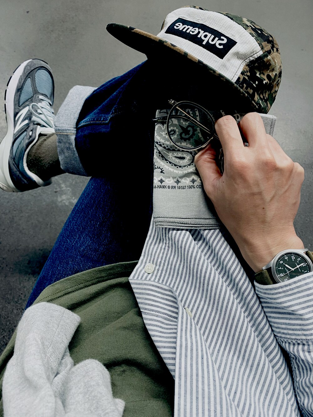 COMME des GARCONS SHIRTのキャップを使ったメンズ人気ファッション