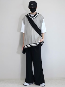 「U.S. POLO ASSN.（ユーエスポロアッスン）のアイテム（ベスト）」を使った、ろむしさん（メンズ・174cm）の春コーディネート