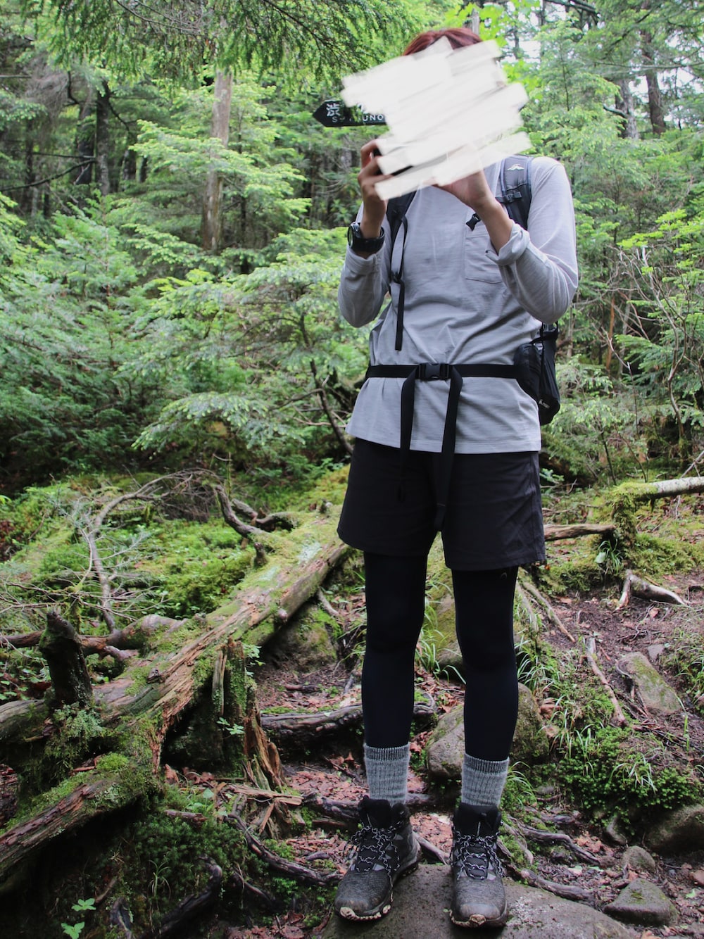 「登山、山登りスタイル、トレッキング、春」｜「THE NORTH FACEのザ・ノースフェイス / ウルトラファストパック IIIミッドウーブン GORE-TEX（メンズ）（ブーツ、ブラック系）」を使った、shuさん（レディース・173cm）の秋コーディネートの1枚目の写真