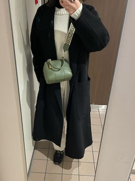 「ママファッション」｜「アイテム（チェスターコート）」を使った、naaarmさん（レディース・157cm）の冬コーディネート