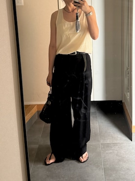 「anuke（アンヌーク）のアイテム」を使った、naaarmさん（レディース・157cm）の夏コーディネート