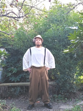 「USINE（ユジーヌ）のアイテム」を使った、島田料理店さん（メンズ・183cm）の秋コーディネート