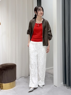 「DouDou（ドゥドゥ）のアイテム（パンツ）」を使った、DouDou_serikaさん（レディース・167cm）の春コーディネート