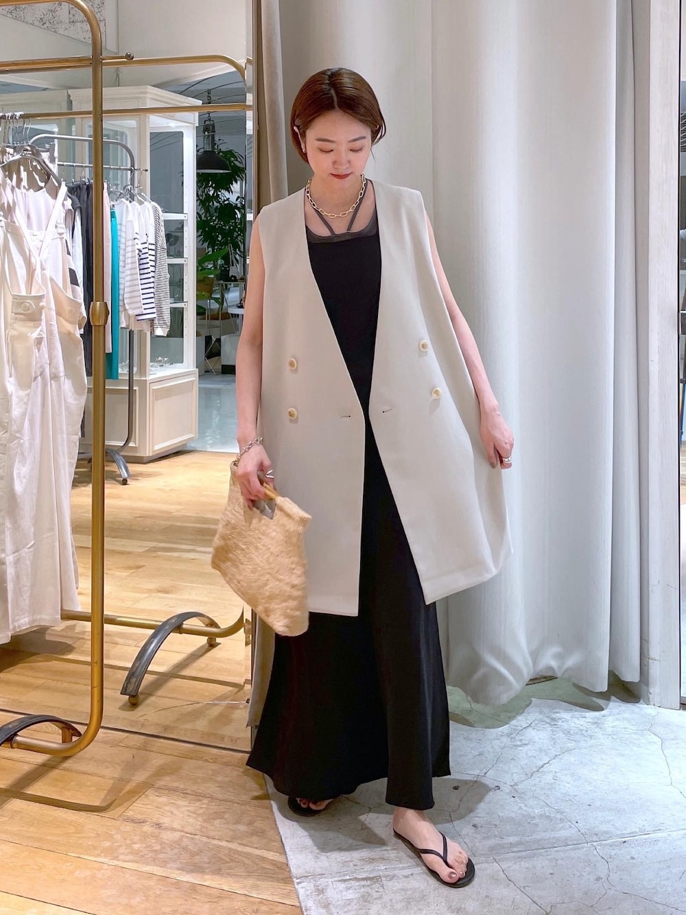 DouDou　ドゥドゥ　バッククロス深Vフリンジワンピース バッククロス深Vフリンジワンピース | DOUDOU(ドゥドゥ
