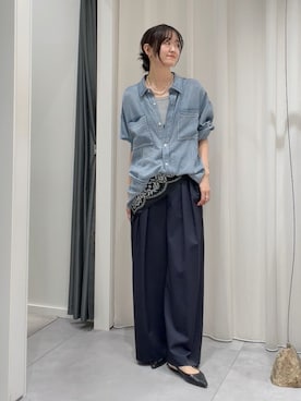 「DouDou（ドゥドゥ）のアイテム（パンツ）」を使った、DouDou_serikaさん（レディース・167cm）の春コーディネート