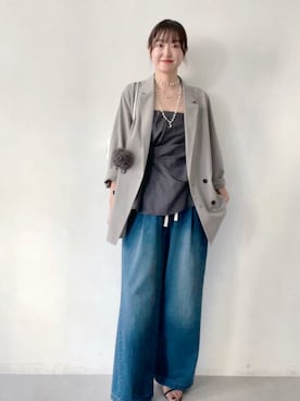 「アイテム（テーラードジャケット）」を使った、DouDou_serikaさん（レディース・167cm・30代）の夏コーディネート