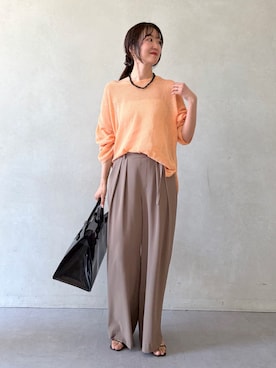 「タックパンツ」｜DouDou_serikaさん（レディース・167cm）の春コーディネート