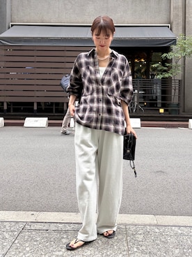 「DouDou（ドゥドゥ）のアイテム（パンツ）」を使った、DouDou_serikaさん（レディース・167cm）の秋コーディネート