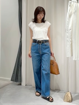「DouDou（ドゥドゥ）のアイテム（パンツ）」を使った、DouDou_serikaさん（レディース・167cm）の夏コーディネート