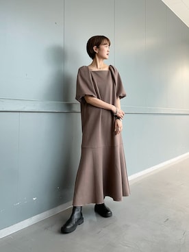 ワンピース ブルー系 を使った 茶色 の人気ファッションコーディネート Wear