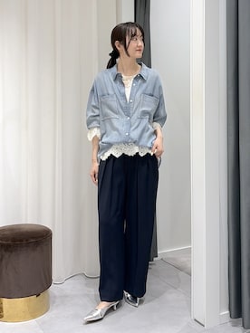 「DouDou（ドゥドゥ）のアイテム（パンツ）」を使った、DouDou_serikaさん（レディース・167cm）の春コーディネート