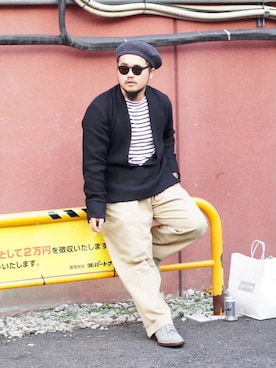 「RRL（ダブル アール エル）のアイテム（チノパンツ）」を使った、ちょちょポリスさん（メンズ・170cm）の秋コーディネート