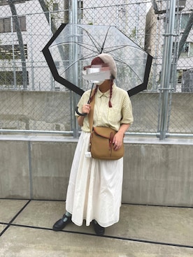 「Bleu Bleuet（ブルーブルーエ）のアイテム（ハンチング/ベレー帽）」を使った、⋈ 𝕞𝕖𝕚 ⋈さん（レディース・155cm）の夏コーディネート