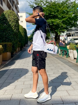 「muta（ムータ）のアイテム（パンツ）」を使った、_tsubasa_yさん（メンズ・181cm）の夏コーディネート