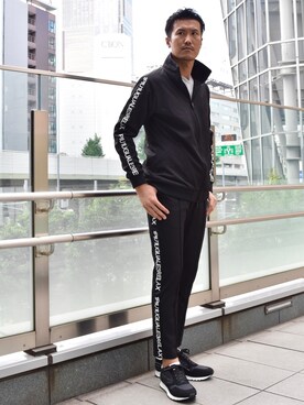 「1piu1uguale3 RELAX（ウノピュウノウグァーレトレリラックス）のアイテム（ブルゾン）」を使った、_tsubasa_yさん（メンズ・181cm）の夏コーディネート