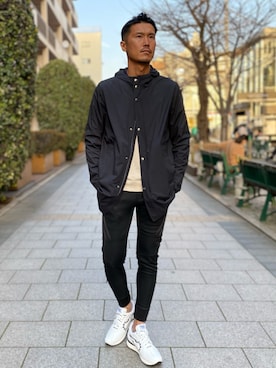 「HERNO（ヘルノ）のアイテム」を使った、_tsubasa_yさん（メンズ・181cm）の春コーディネート