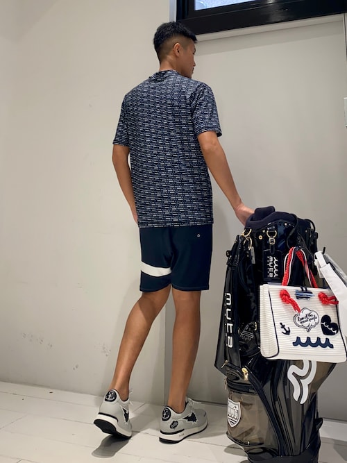 美品 muta MARINE ムータマリン アンカー柄 モックネックシャツ 5 美品 muta MARINE ムータマリン アンカー柄 モックネックシャツ