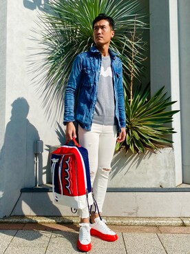 「muta（ムータ）のアイテム（バッグ）」を使った、_tsubasa_yさん（メンズ・181cm）の秋コーディネート