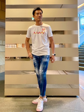 「アイテム（アンダーウェア、イエロー系）」を使った、_tsubasa_yさん（メンズ・181cm）の夏コーディネート