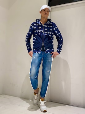 「1piu1uguale3 RELAX（ウノピュウノウグァーレトレリラックス）のアイテム（帽子）」を使った、_tsubasa_yさん（メンズ・181cm）の春コーディネート