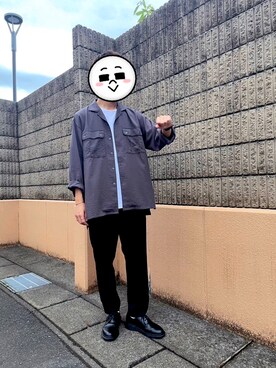 「TAKEO KIKUCHI（タケオキクチ）のアイテム（スラックス）」を使った、RYUさん（メンズ・175cm）の秋コーディネート