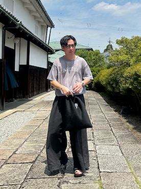 「アイテム（ハンドバッグ）」を使った、KOSUKeさん（メンズ・164cm）の夏コーディネート