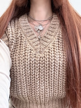 「アイテム（チャーム）」を使った、おもちさん（レディース・165cm）の冬コーディネート