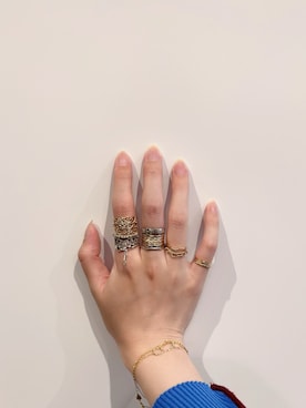 「アイテム（リング）」を使った、おもちさん（レディース・165cm）の秋コーディネート