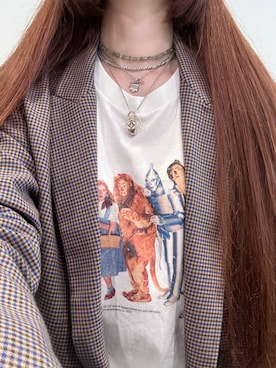 「アイテム（Tシャツ/カットソー）」を使った、おもちさん（レディース・165cm）の秋コーディネート