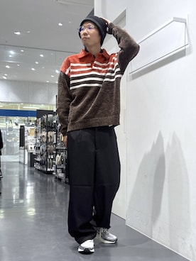 「アイテム（ニットキャップ/ビーニー）」を使った、ETTYTY335さん（メンズ・172cm）の秋コーディネート
