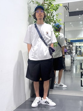 「LAKOLE（ラコレ）のロゴ刺繍キャップ / 571077（キャップ）」を使った、ETTYTY335さん（メンズ・172cm）の夏コーディネート