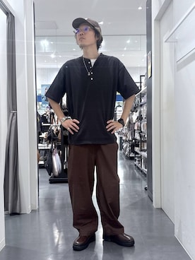 「LAKOLE（ラコレ）のアイテム（キャップ）」を使った、ETTYTY335さん（メンズ・172cm）の夏コーディネート