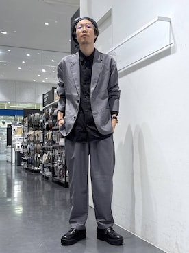 「アイテム（ハンチング/ベレー帽）」を使った、ETTYTY335さん（メンズ・172cm）の秋コーディネート